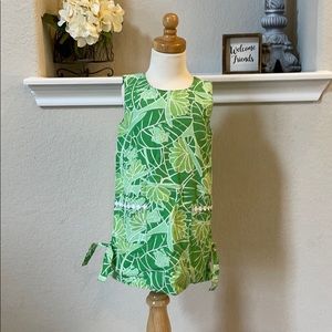 Girls Lilly Pulitzer Green Print Dress w/ Pockets